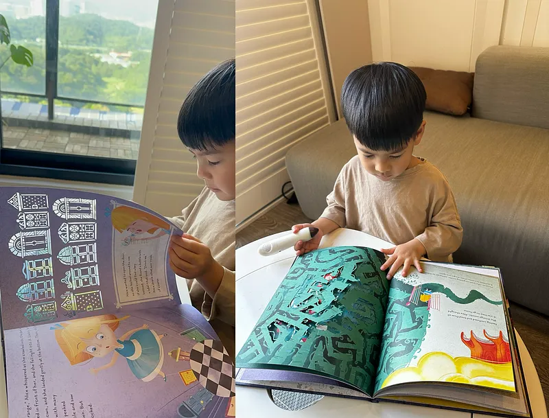 幾乎兩頁就有一張精美的雕花，孩子也覺得超美會珍惜小心翻閱
