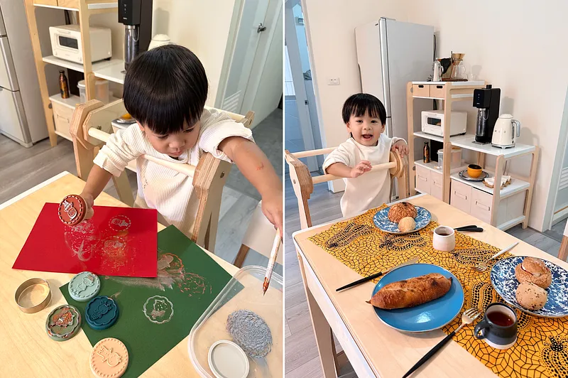 保護漆好清潔擦拭 玩手指膏、吃飯都容易清理